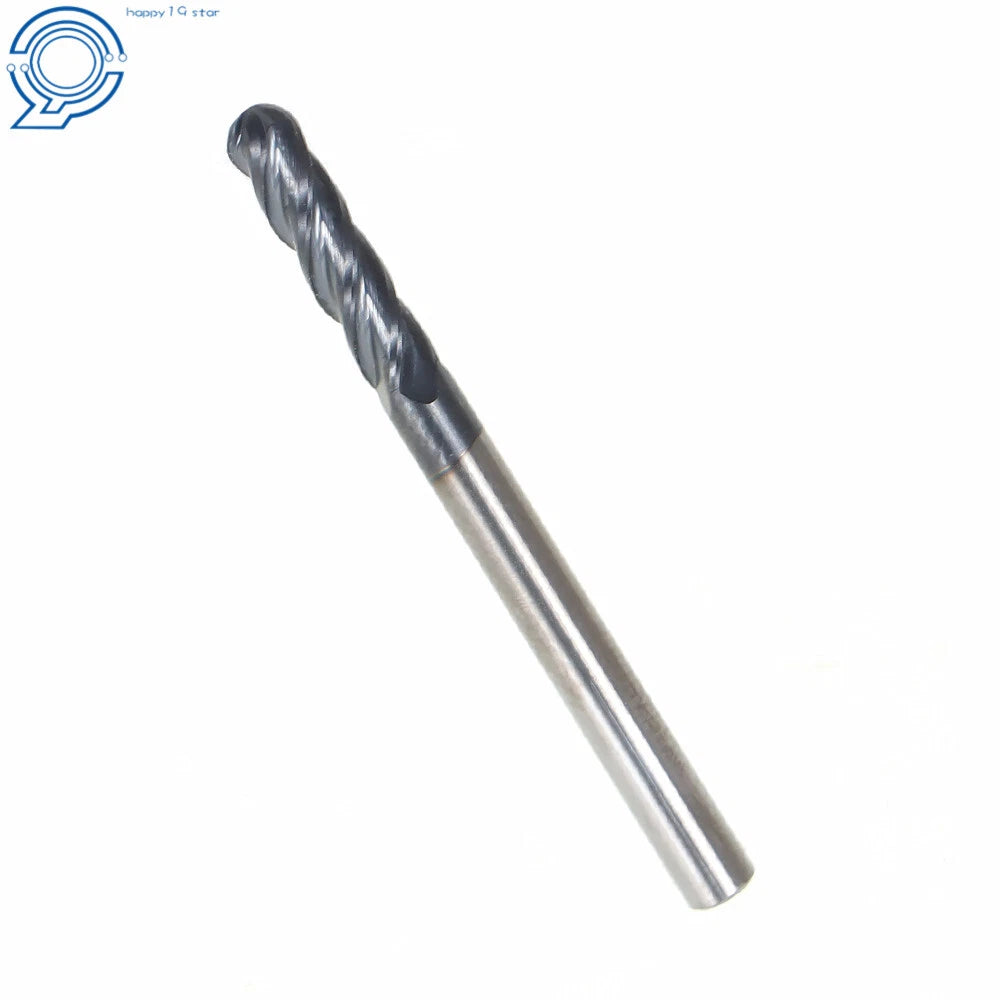 Set of 5 Ball Nose Carbide End Mills for Various Applications (1/8")