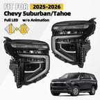 Full LED Headlight for Chevy Suburban/Tahoe (2025–2026) Left+Right