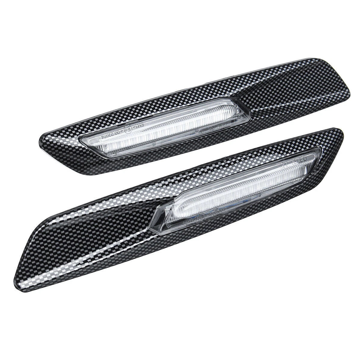 Carbon Look Side Marker Turn Signal Lights for BMW E82 E87 E88 E90 E91 E92 E60 (2007–2013)