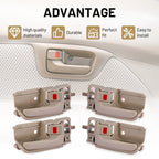 Door Handle Set for Toyota Corolla (2003-2008) Beige Plastic