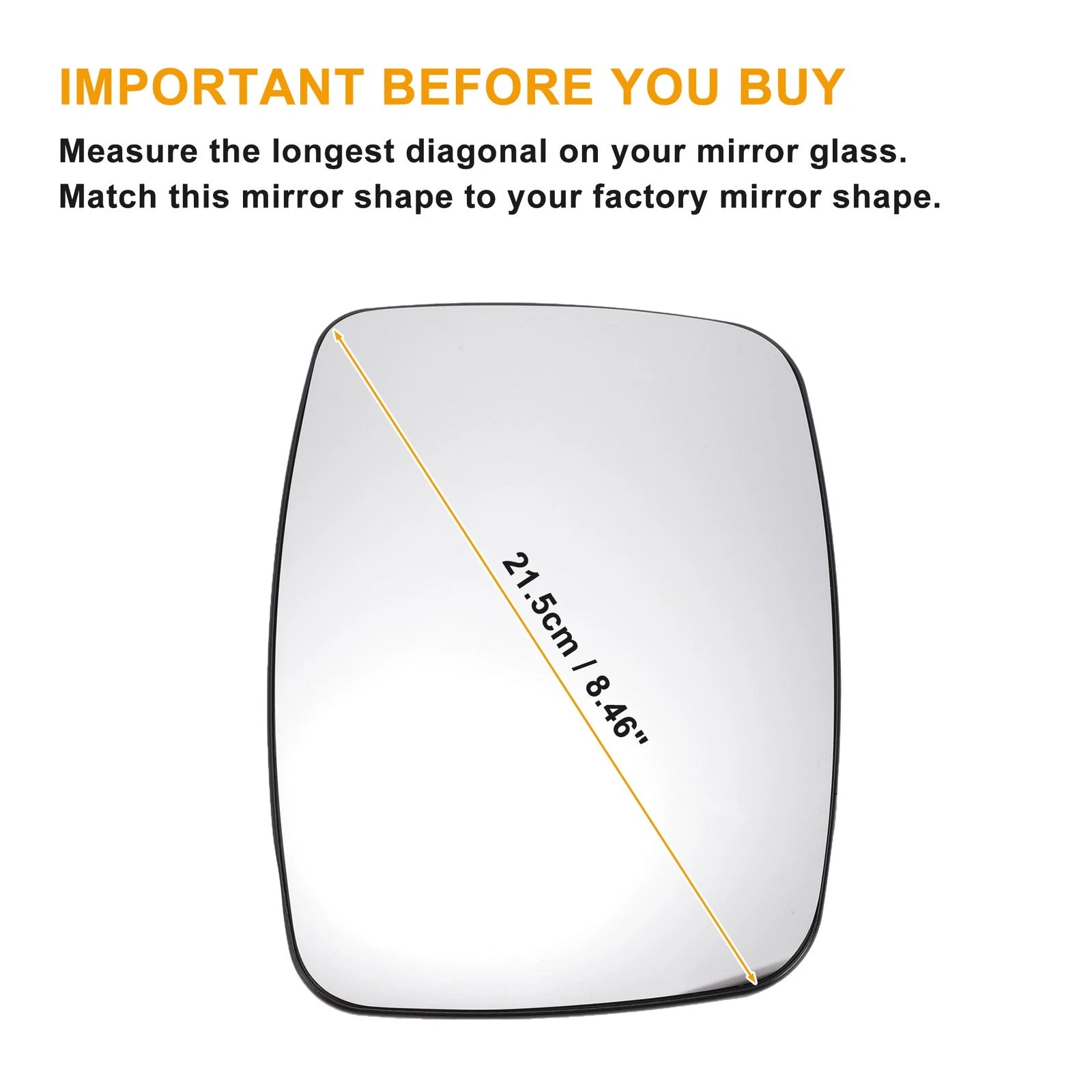Right Side White Mirror Glass for Mercedes Vito Viano (Non-heated)