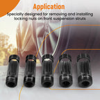 5x Suspension Strut Nut Socket Set 12 Point 1/2 Drive 18mm 19mm 21mm 22mm 24mm