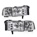 Chrome Clear Corner Headlights Assembly for Dodge Ram 1500 2500 3500 (1994–2002)