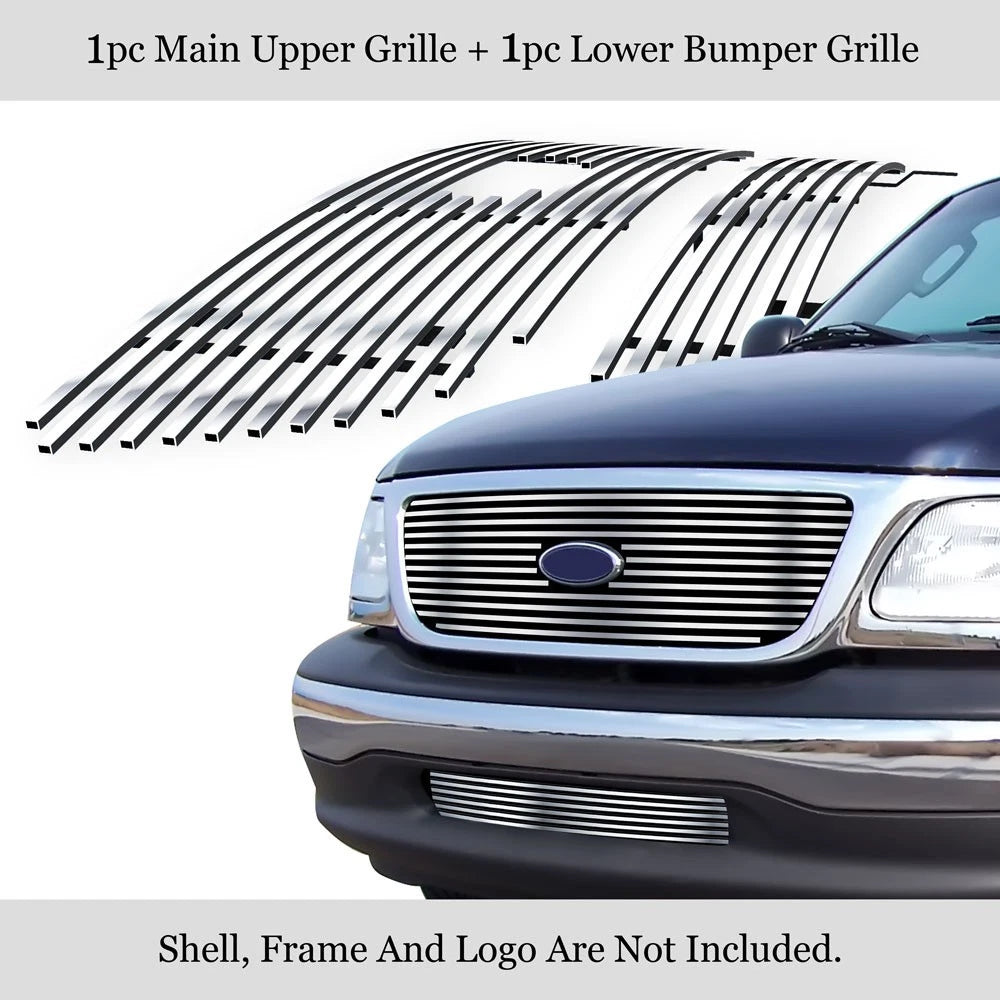 Stainless Chrome Billet Grill Insert for Ford F-150 Harley Davidson (2001-2003)