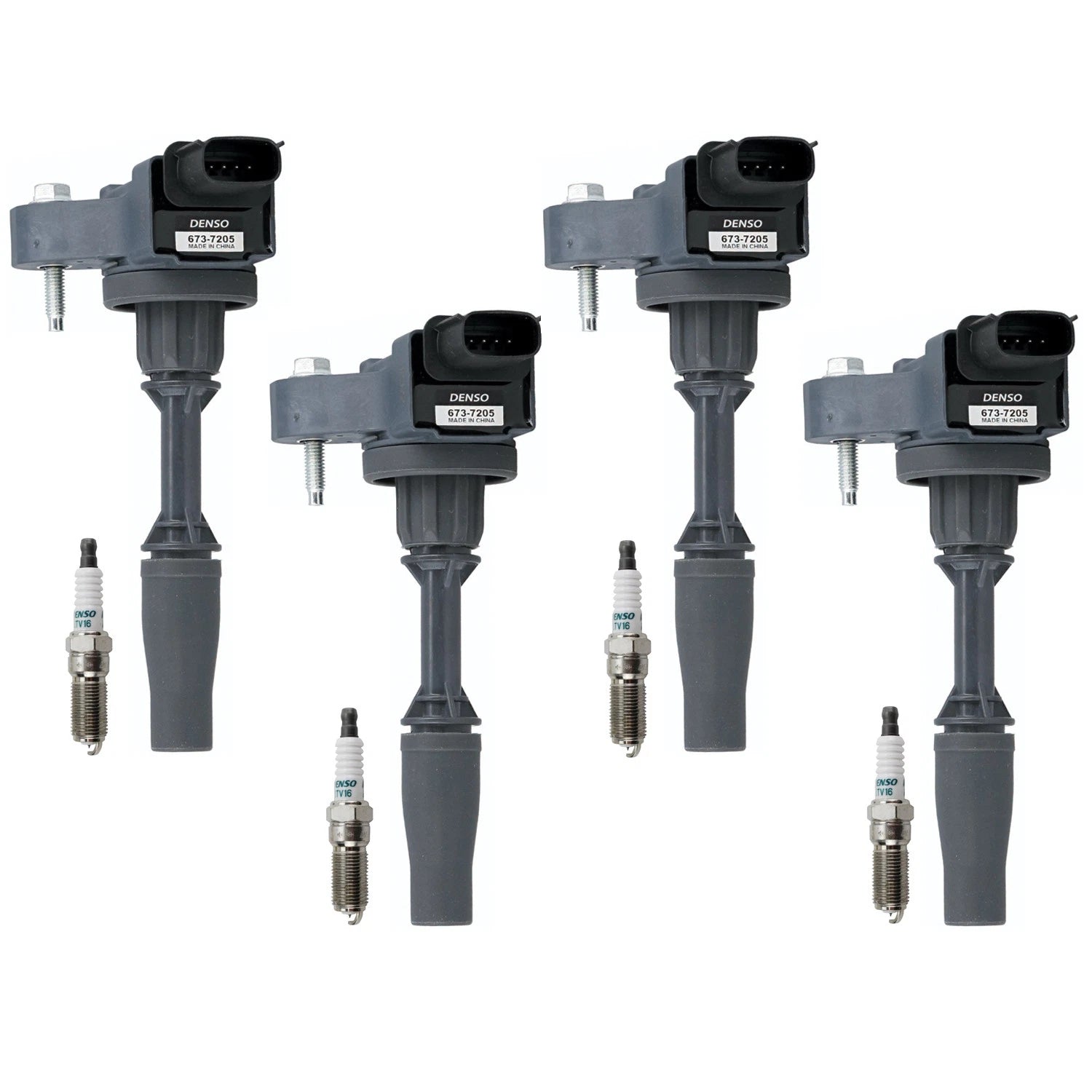 Set of 4 Ignition Coils & Iridium Spark Plugs for Acadia, Canyon, Impala
