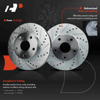 Front Drilled Brake Rotors & Ceramic Pads for Toyota Tacoma (2005–2015)
