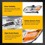 Chrome Headlight Assembly Pair for Honda Civic 4-Door Sedan (2012–2015)