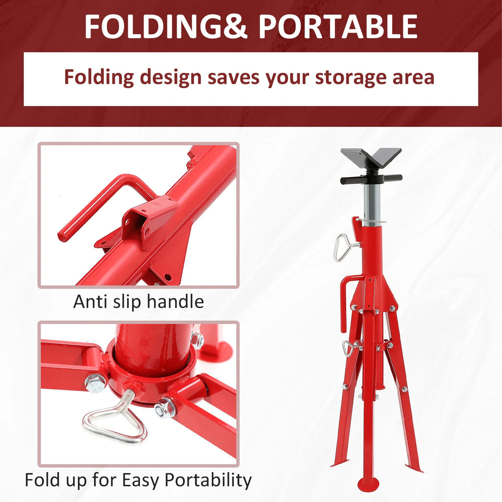 2X Steel V-Head Pipe Stand for Automotive Use (Folding Tripod)