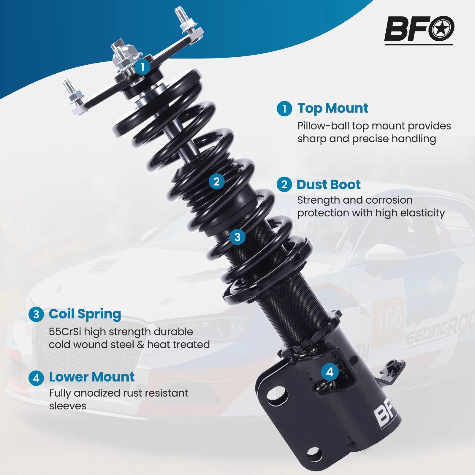 Coilover Lowering Suspension Kit for Toyota 86 GT86 BRZ FRS FR-S (2012–2023)