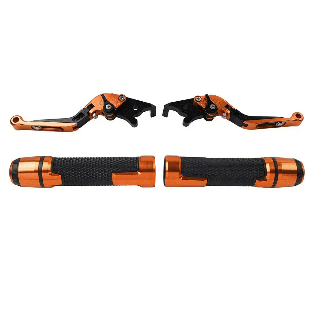 Orange Extendable Brake Clutch Lever Grip Set for Yamaha MT-15 XSR155 (2019-2023)