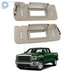 Set of 2 Gray Sun Visors for Chevrolet Silverado Sierra Tahoe Yukon (2007–2014)