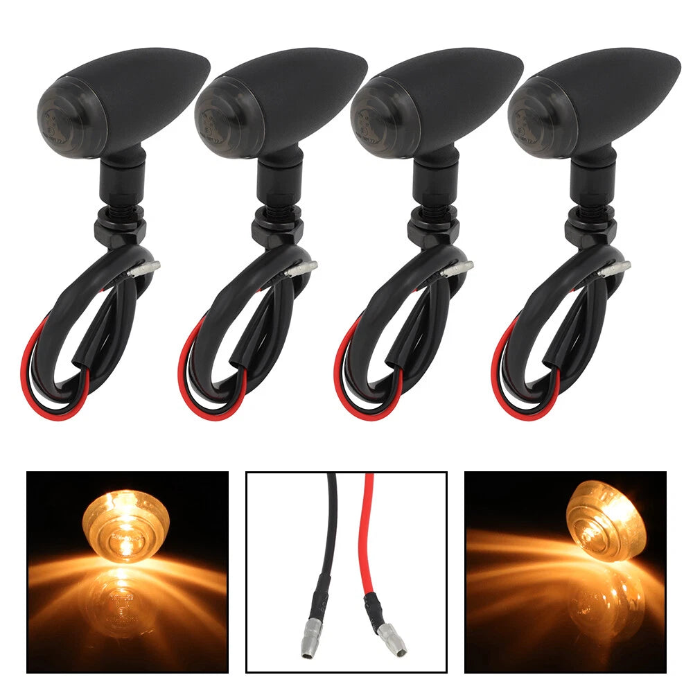 Set of 4 Mini Bullet Turn Signal Lights for Motorcycle