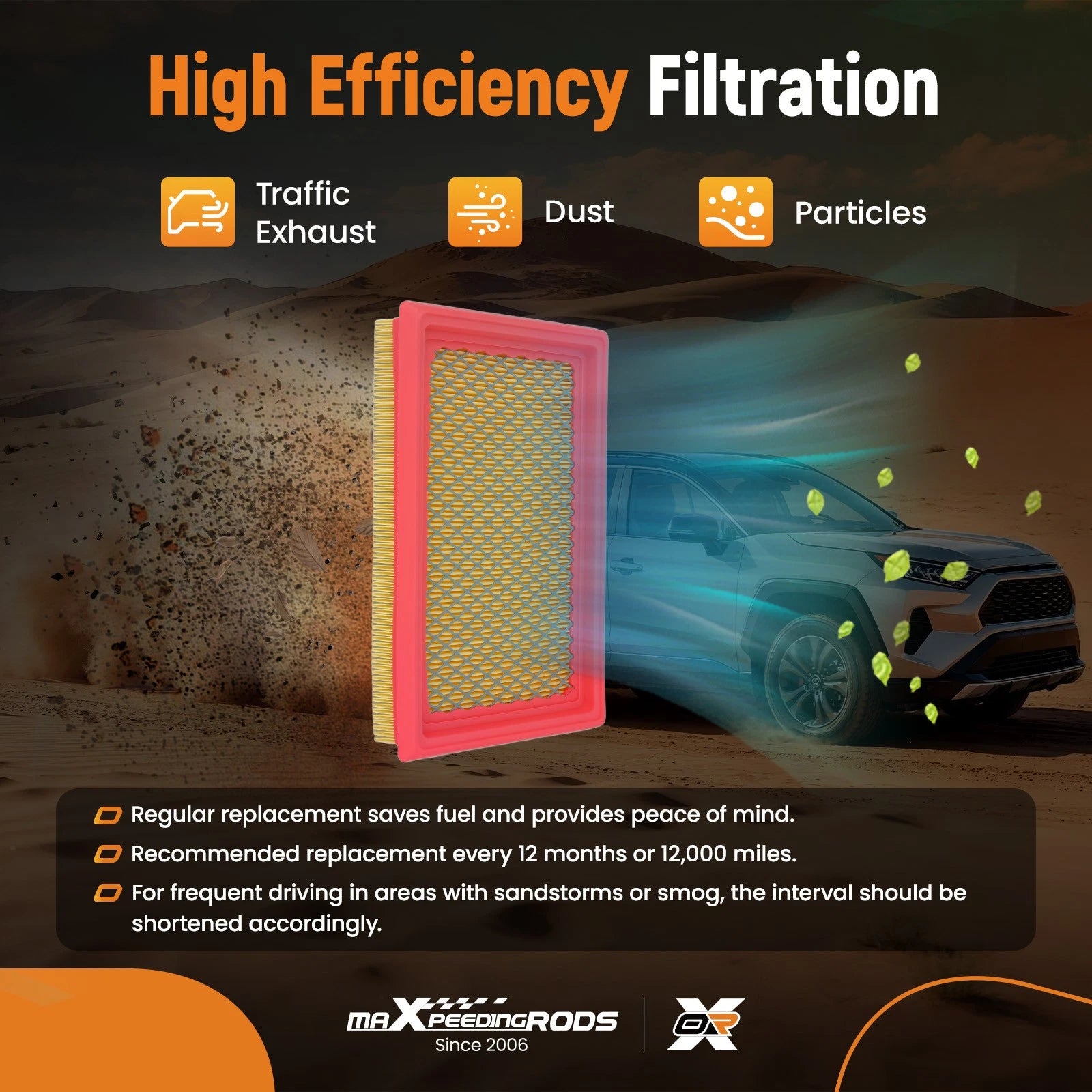 Air Filter for Nissan 300ZX V6 3.0L (1990–1996) 16546-3J41A, CA6900, 16546-73C11