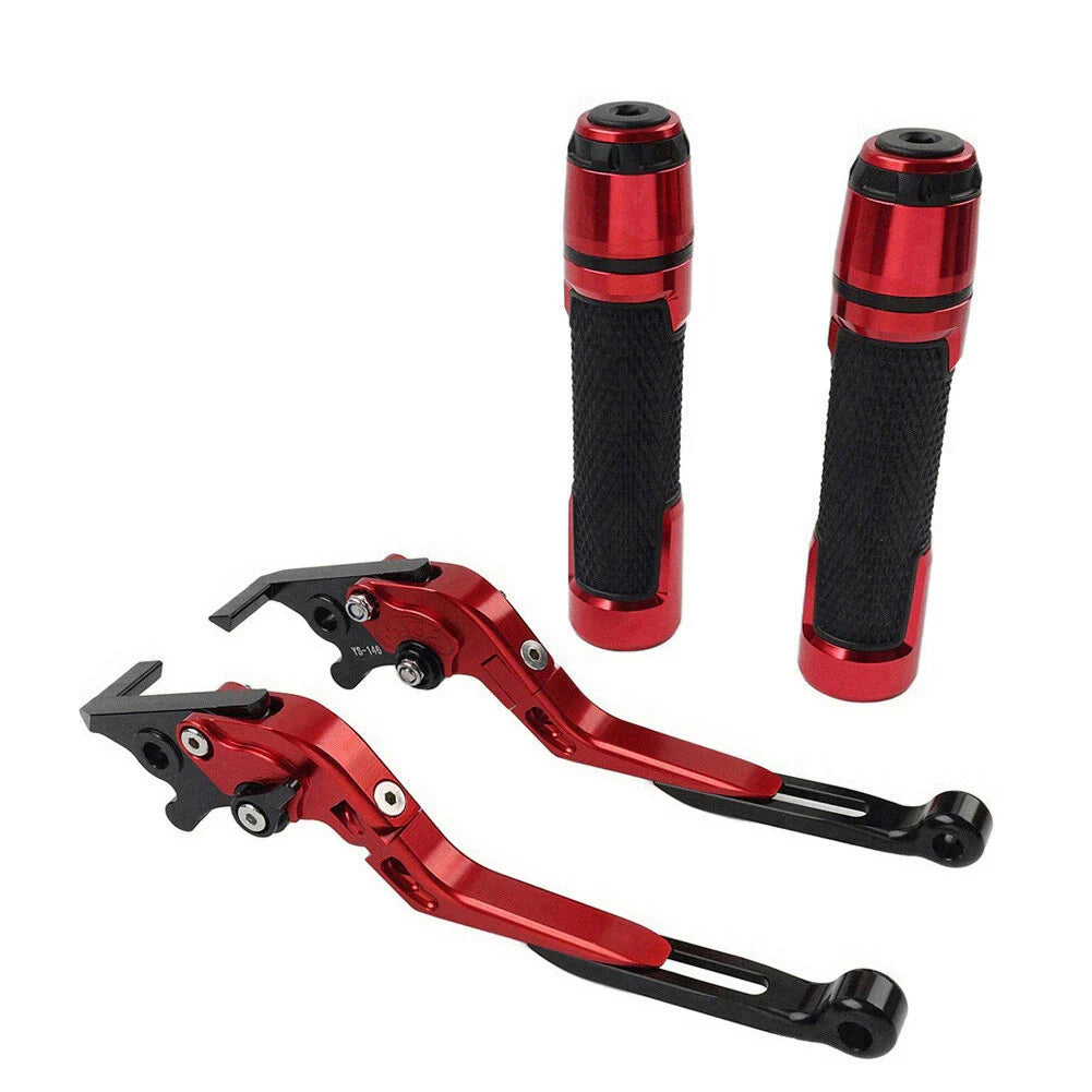Red Extendable Brake Clutch Lever Grip Set for Yamaha YZF R1 (2009-2014)