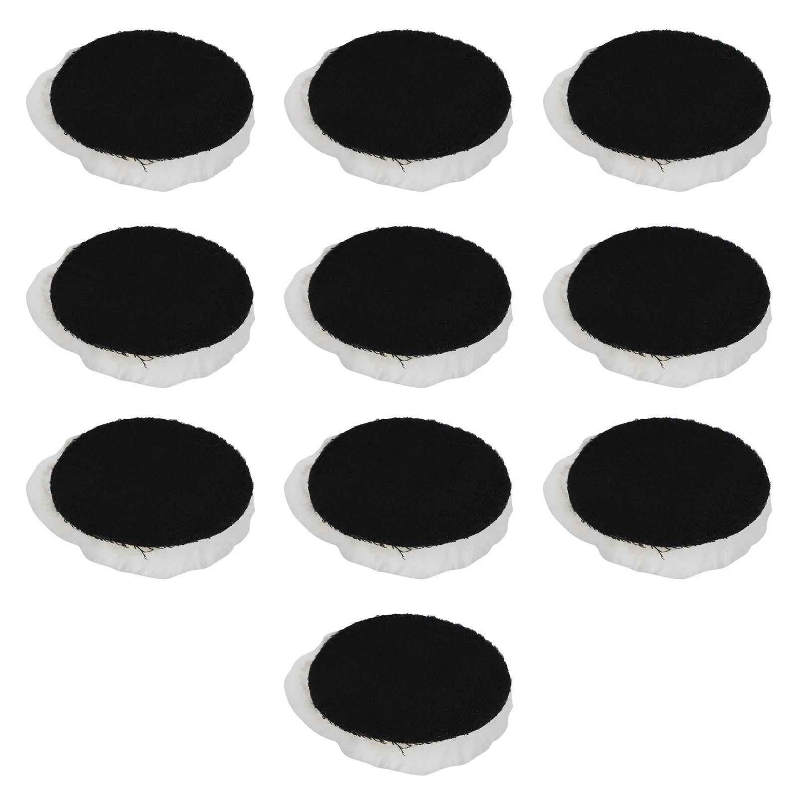 Set of 10 Natural Lambskin Wool Buffing Pads for Car Detailing