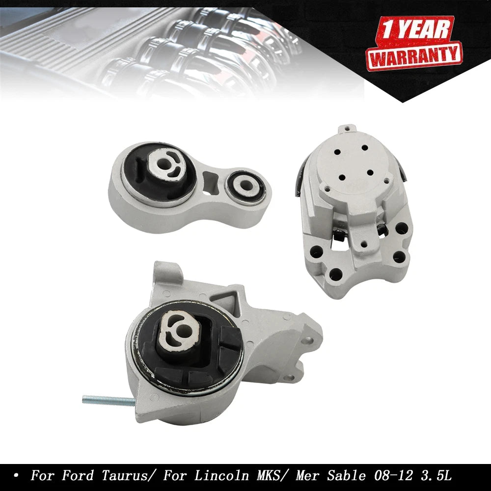 3pcs Engine Mount Kit for Ford Taurus, Lincoln MKS, Mercury Sable (2008–2012)