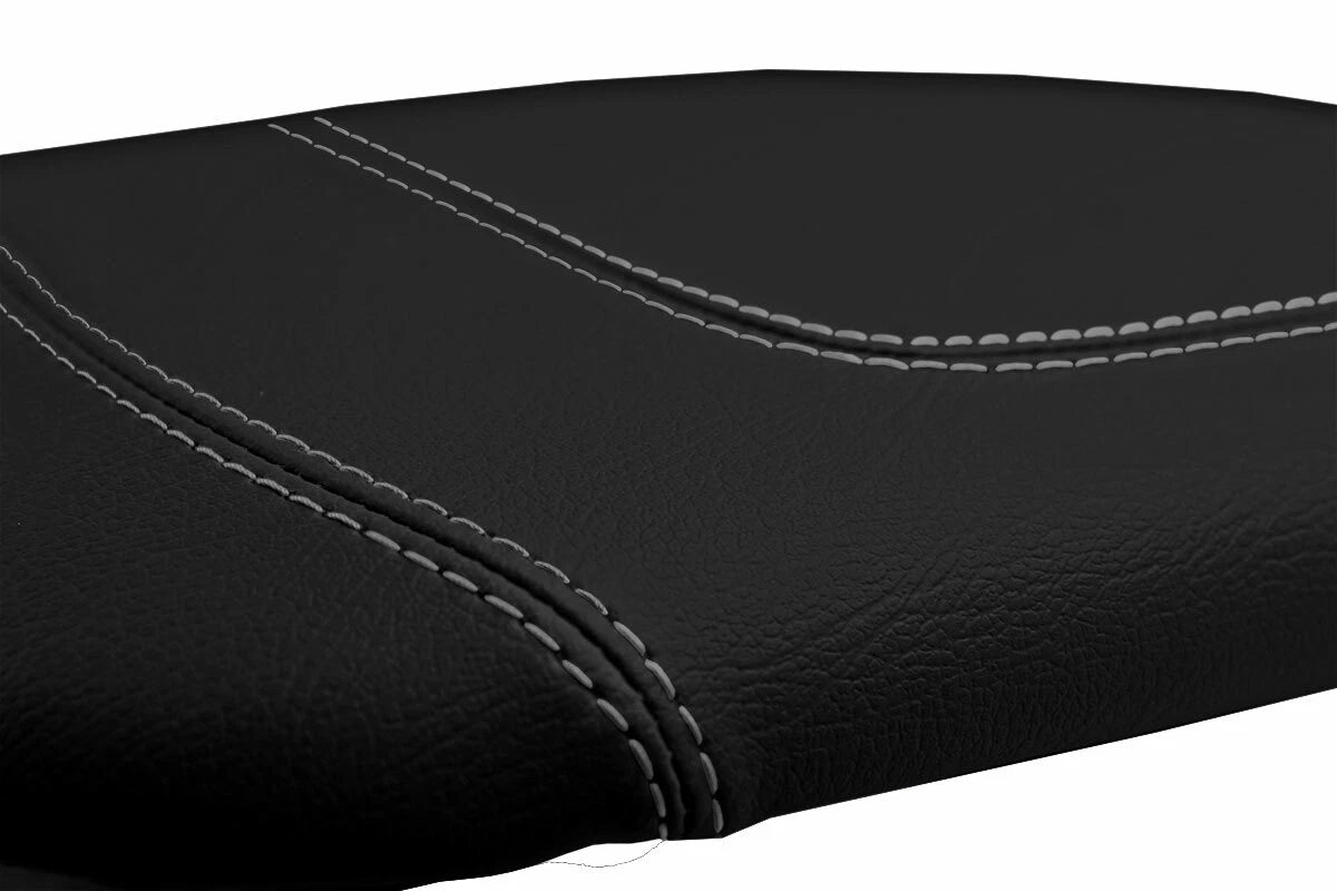Leather Console Lid Armrest Cover for Ford F150 Lariat (1997–2003) Gray Stitch