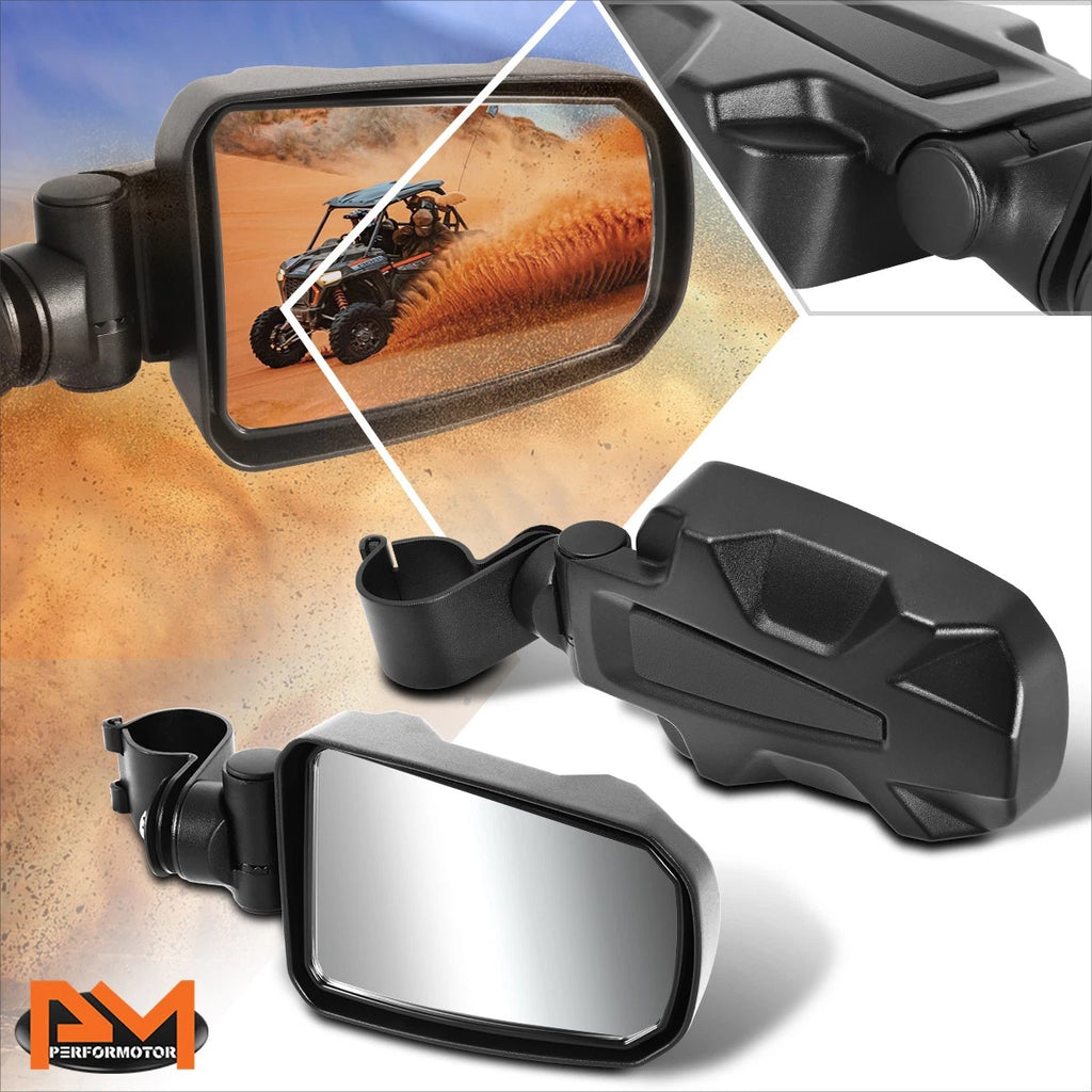 2X Roll Cage Bar Mount Side Mirrors for Universal UTV (Irregular Textured)