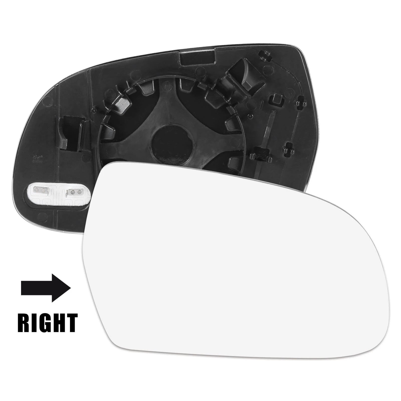 Heated Mirror Glass w/ Backing Right Side RH for Audi A3 A4 A5 S5 (2008–2016)