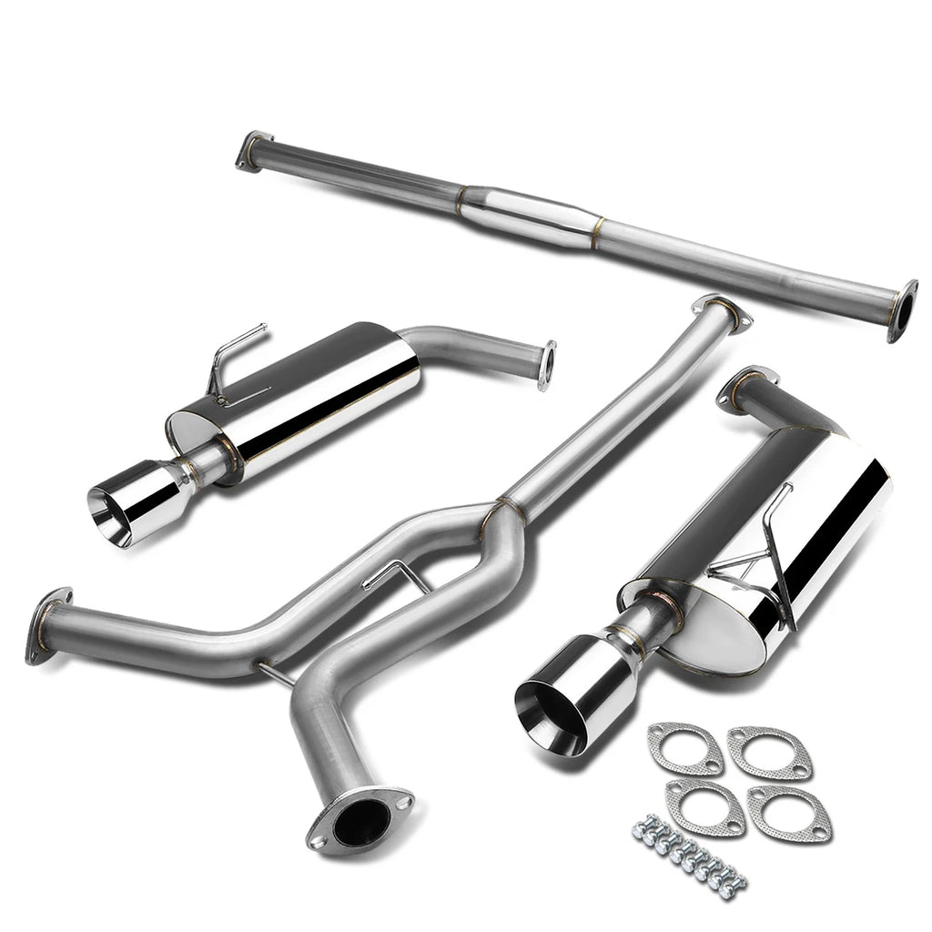 Dual 4" Double Wall Rolled Muffler Tip Catback Exhaust System for Maxima (2004–2008)