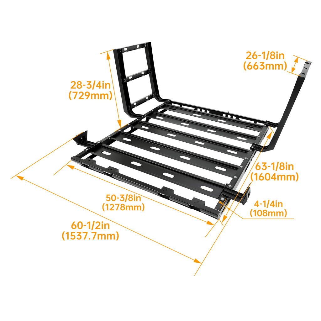 Roof Rack Luggage Carrier for Jeep Wrangler JK (2007–2018) 330LB, 2 Side Ladders