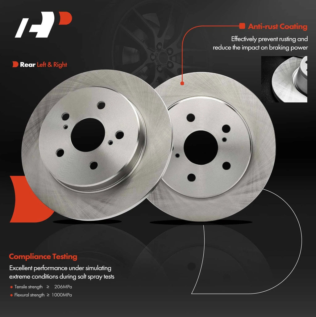 Rear Disc Brake Rotors & Ceramic Pads for Toyota Camry (2018–2023)
