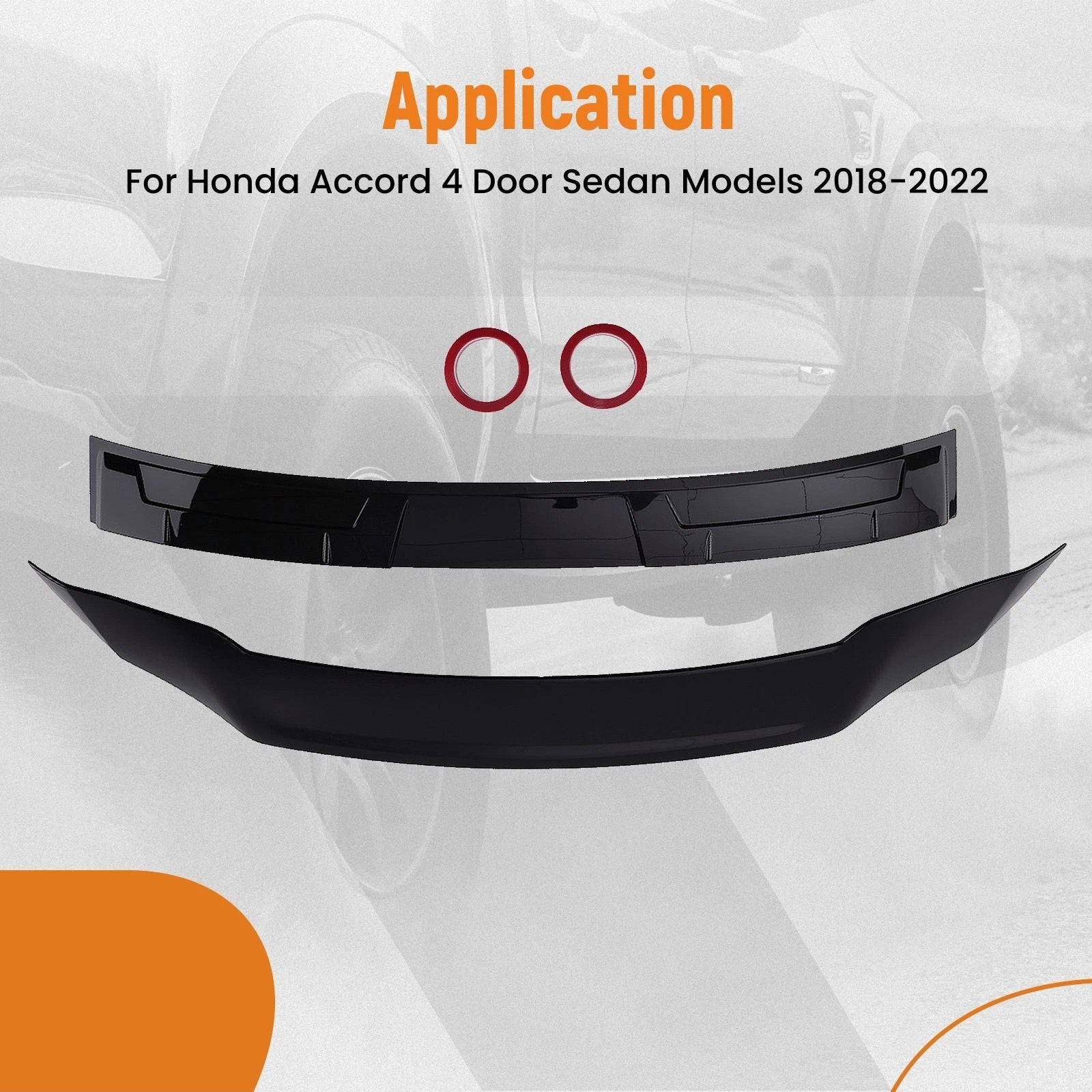 Duckbill Trunk Spoiler for Honda Accord Sedan (2018–2022) Black ABS