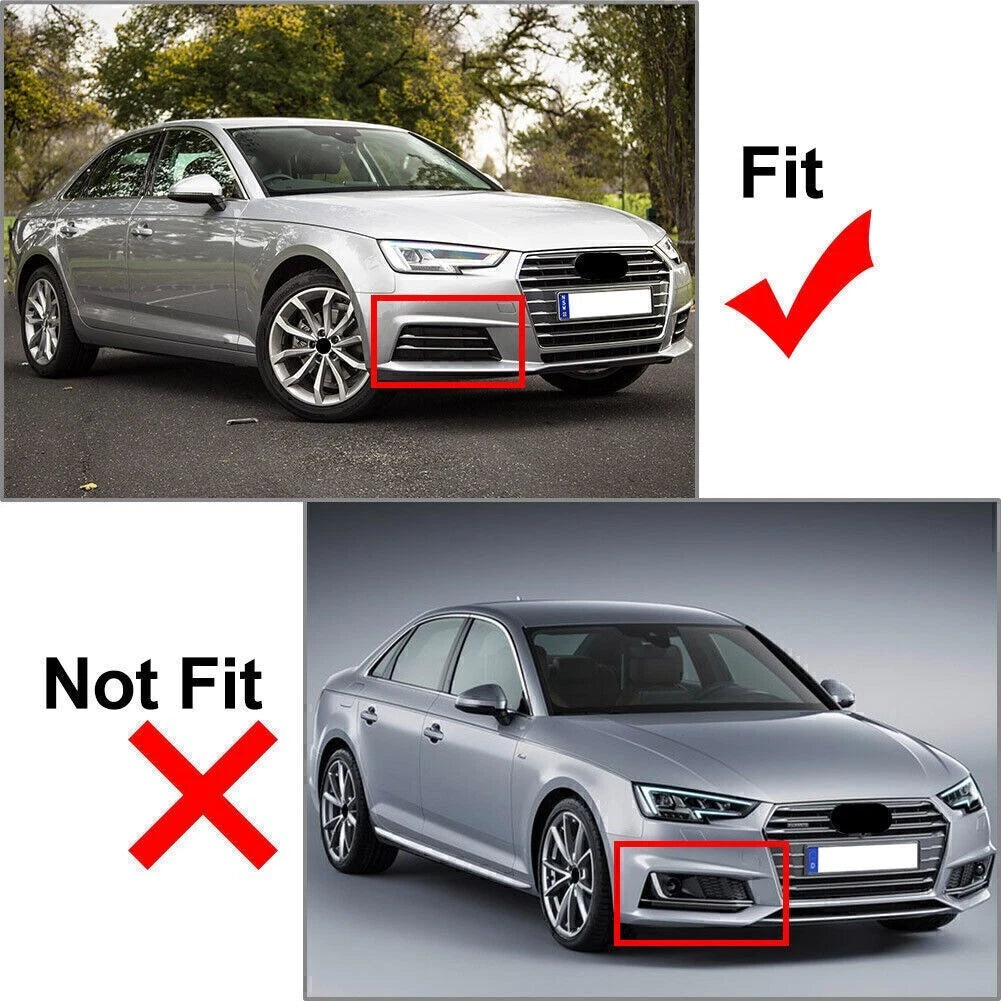 Set of 2 Front Bumper Fog Light Grille Covers for Audi A4 B9 (2016–2018)