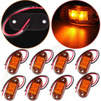 8Pcs LED Oval Amber Clearance Lights for Universal Side Fender Trailer