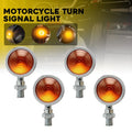 4X Turn Signal Lights for Universal Motorcycle (12V) - Amber Lens Chrome Bullet