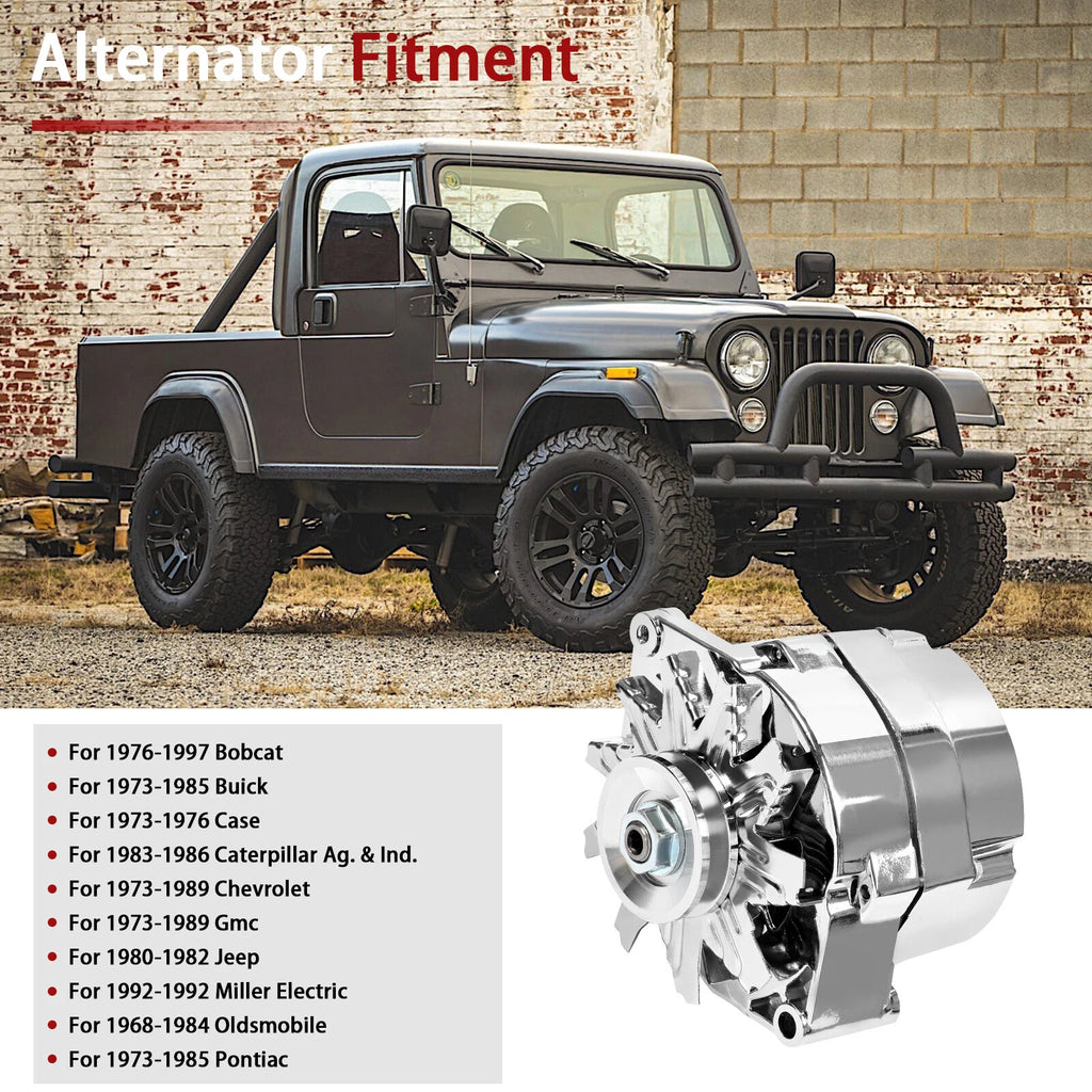 110Amp Chrome Alternator for Street Rod (ADR0335C)