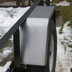 Pair of Square Silver Steel Cargo Trailer Fenders for Single Axle (14"-16")