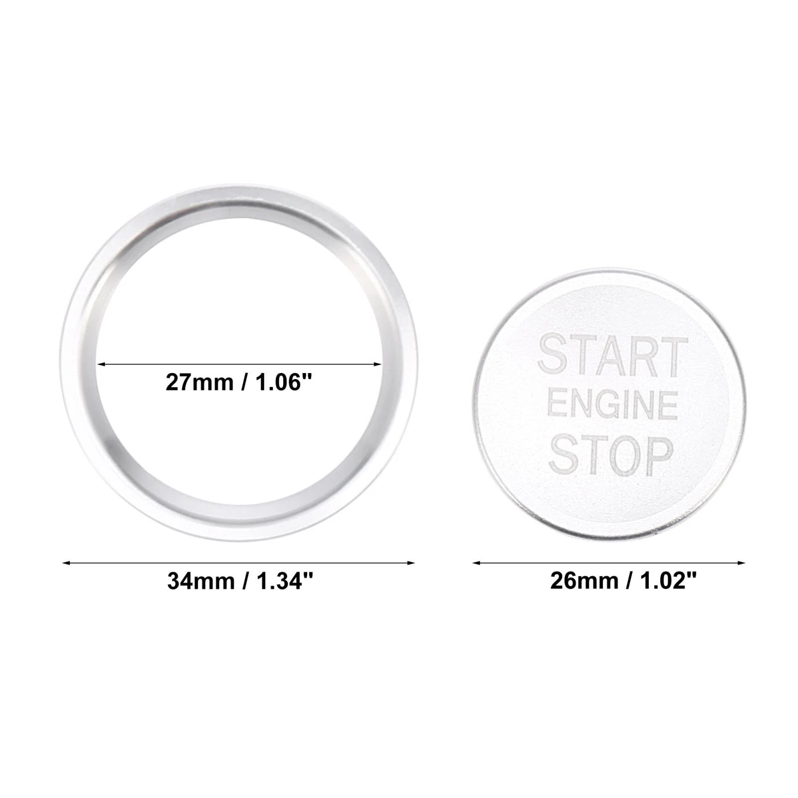 Start Stop Button Cap Ring Kit for Audi A4L A6L Q5 A5 A7 (2010–2020)