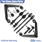 Set of 10 Front Upper Control Arms Tie Rods Sway Bars for Dodge Ram 1500 (2002–2005)