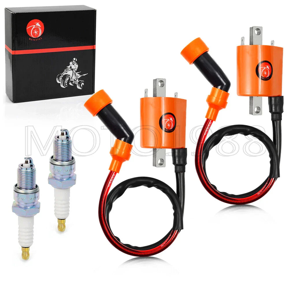2 x Ignition Coil & Spark Plug for Suzuki INTRUDER VS1400 (1987-2009)