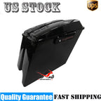 4" Vivid Black Left Side Extended Saddlebags for Harley (1993–2013)