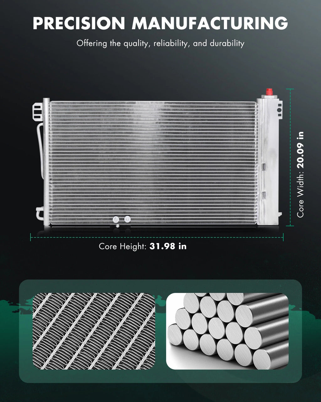 Aluminum AC Condenser for Mercedes-Benz C32 AMG (2002–2004) 3268