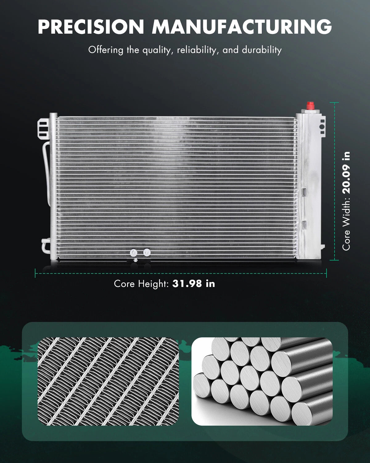 Aluminum AC Condenser for Mercedes-Benz C32 AMG (2002–2004) 3268