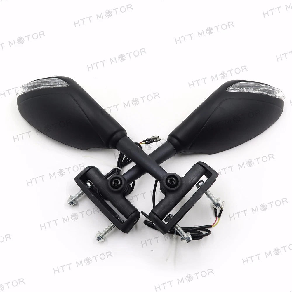 Matte Black LED Turn Signal Mirror for Hayabusa (1999–2013) / ZX6R 636 ZX6RR (1998–2004)