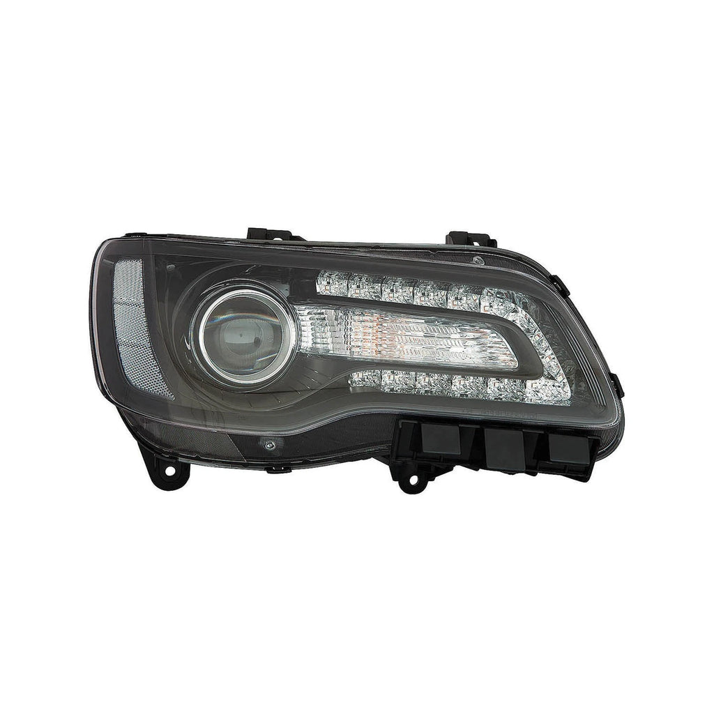 Black Passenger Side Halogen Headlight Assembly for 2018-2020 Chrysler 300