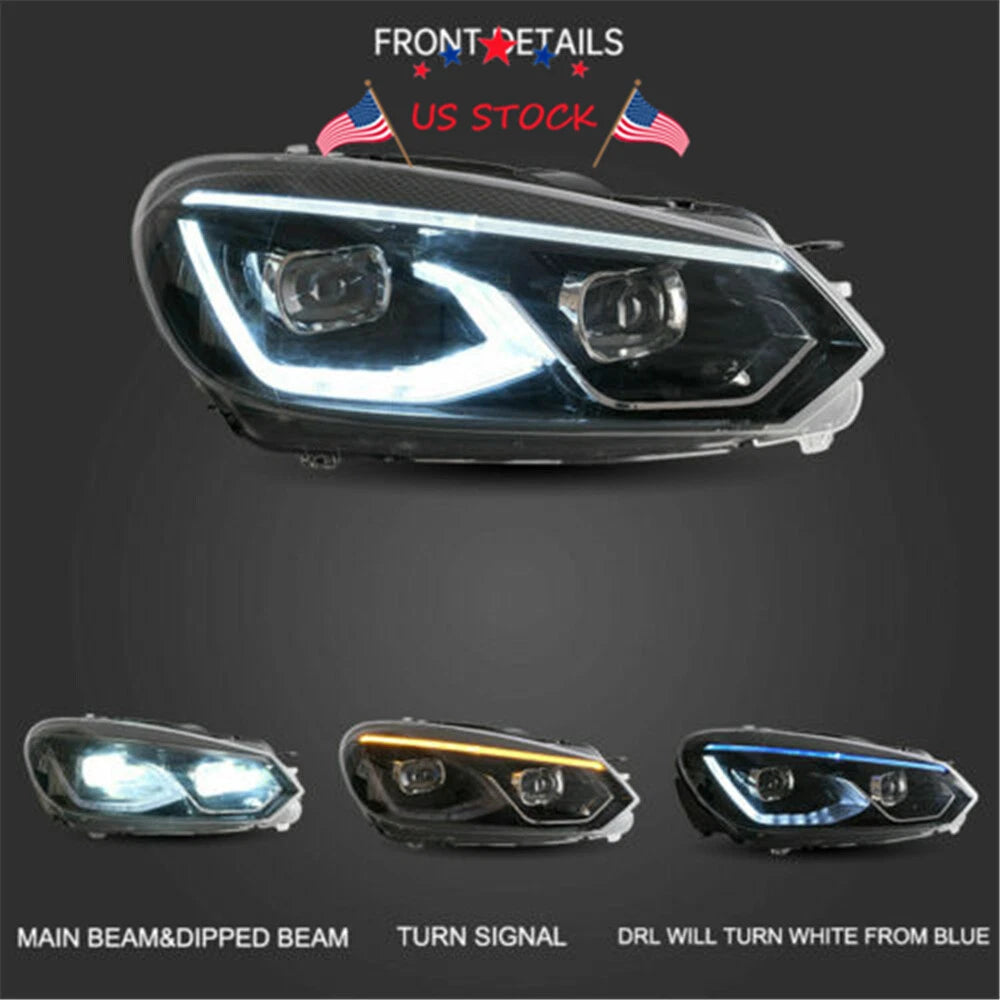 2X LED Projector Headlights for VW Golf 6 MK6 (2010-2014)