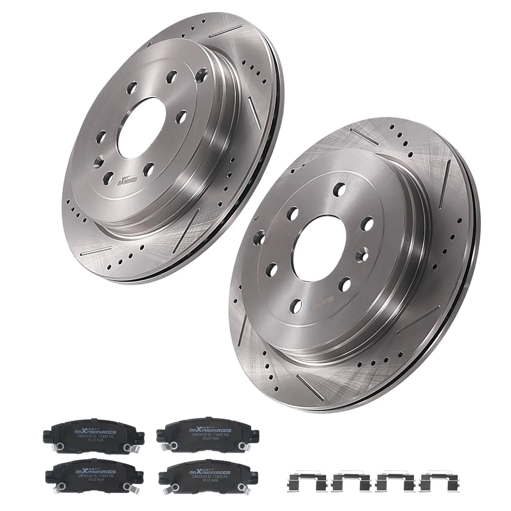 Set of 2 Rear Brake Rotors & Ceramic Pads for GMC Acadia (2007–2016)