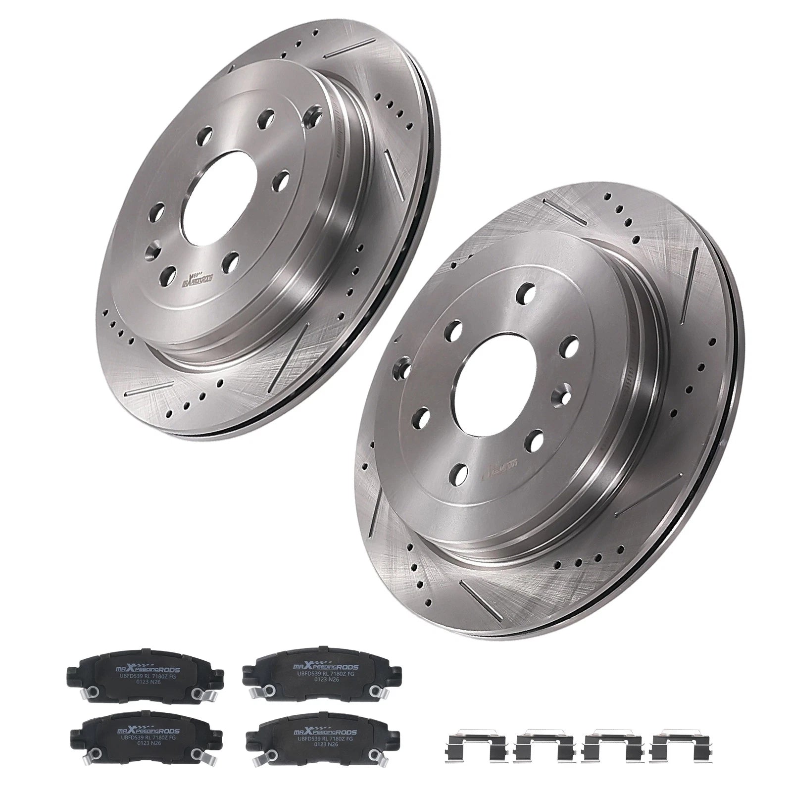 Set of 2 Rear Brake Rotors & Ceramic Pads for GMC Acadia (2007–2016)