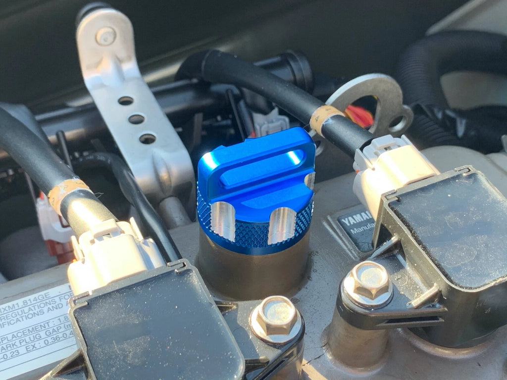 Billet Engine Oil Filler Mini Cap for Yamaha 1.8L - Blue