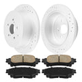 Rear Drilled Slotted Brake Rotors and Pads Kit for Toyota Sienna (2011–2020)