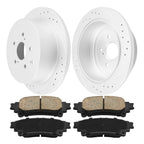 Rear Drilled Slotted Brake Rotors and Pads Kit for Toyota Sienna (2011–2020)