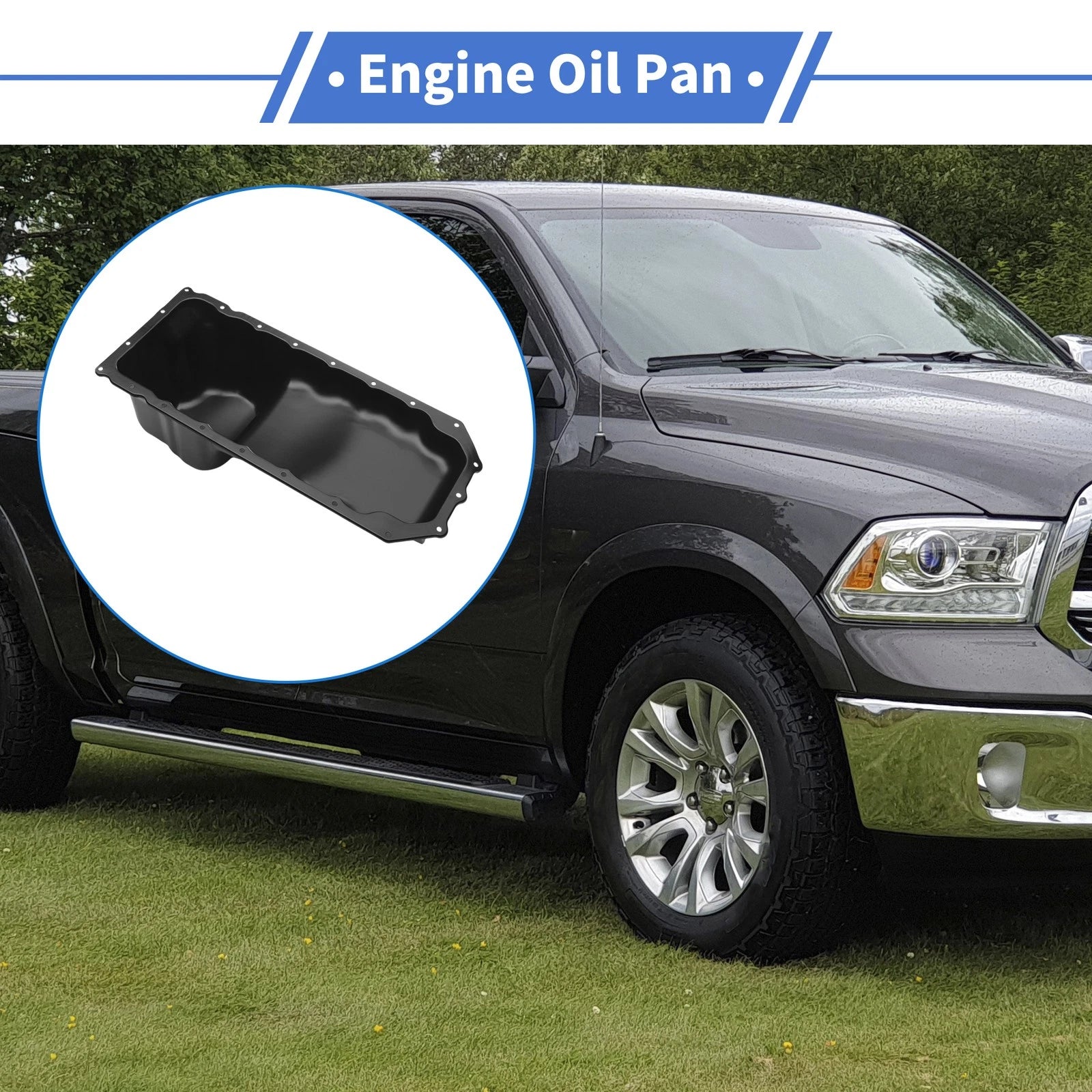 Engine Oil Pan for Dodge Ram 1500 (2003–2010) No. 264260, 53021334AF Aluminum