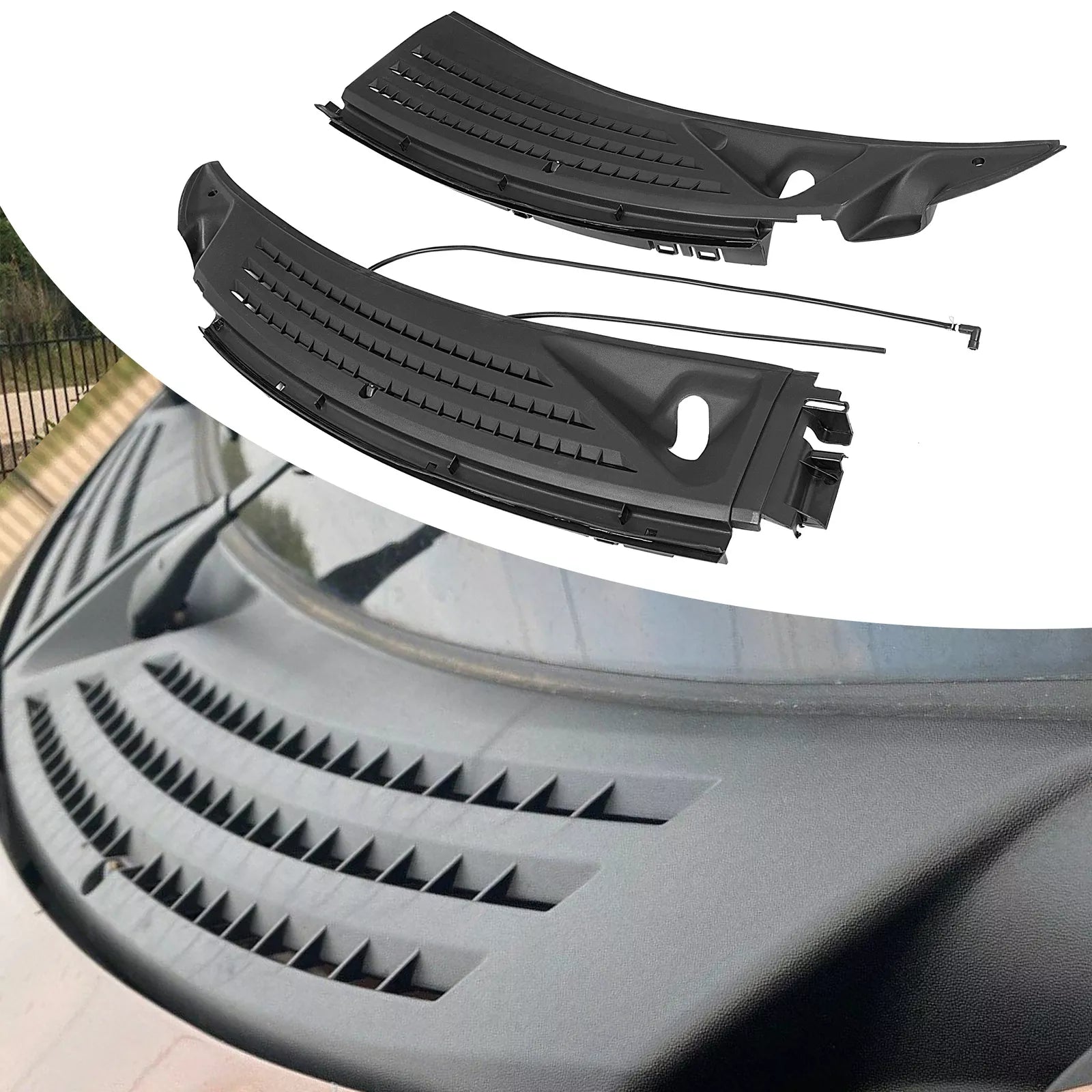Set of 2 Windshield Wiper Cowl Panel Grilles for Ford F150 (2009–2014)