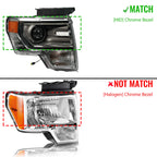 HID/Xenon Headlight for Ford F-150 (2013–2014) Right Side Chrome Trim