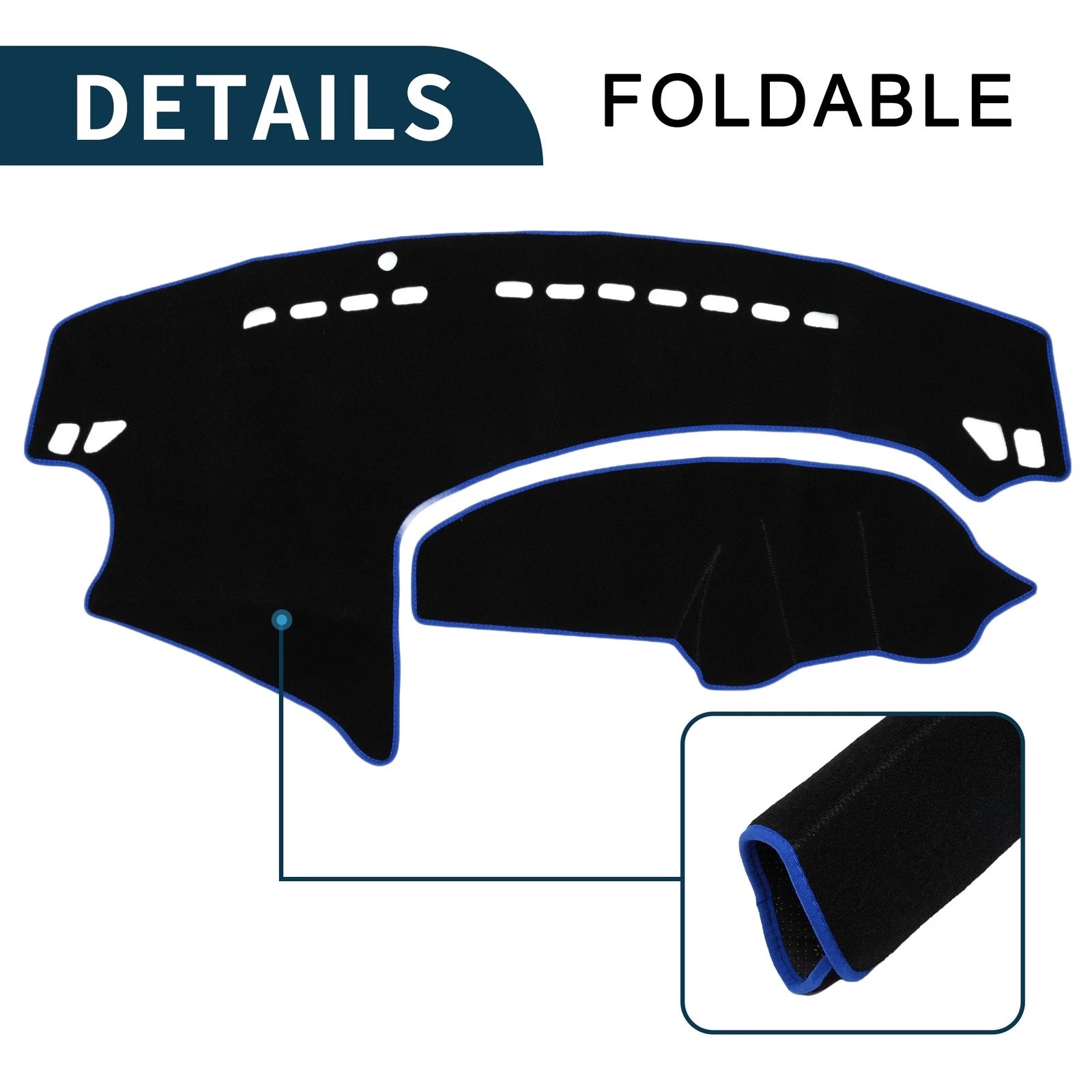 Dashboard Cover Mat for Mazda 3 Axela (2009–2013) Sun Protector Black Blue